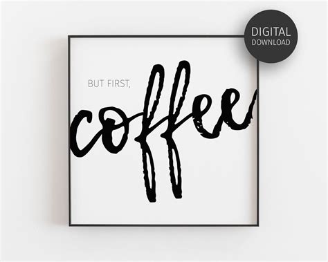 But First Coffee Print Coffee Sign Downloadable Prints Etsy