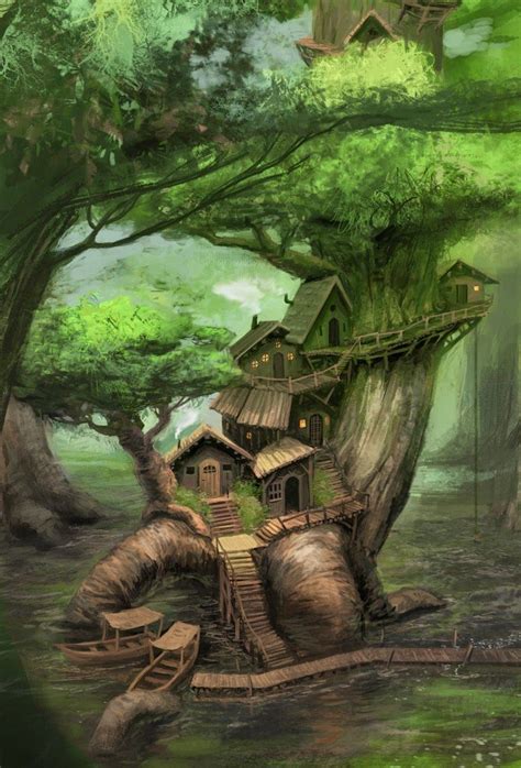 Beautiful Tree House Fantasy Fairy Tale Images Pictures Hd Photos