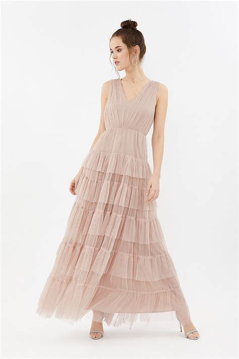 Tulle Tiered Maxi Dress Coast In 2020 Maxi Dress With Sleeves