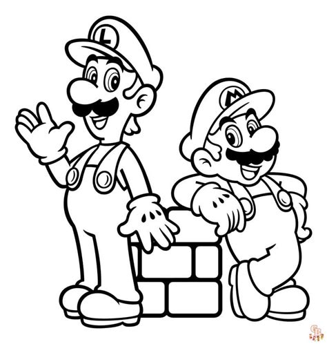 Halaman Mewarnai Mario Dan Luigi Lembar Mewarnai Gratis Untuk Anak Anak