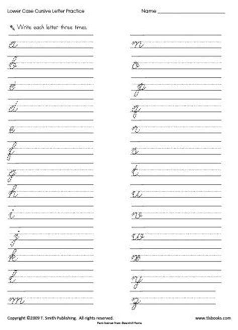 Cursive Letter Tracing Worksheets Lowercase Letters A Z Cursive Writing Practice Sheets