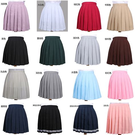 Japanese High Waist Pleated Skirts Anime Cosplay School Uniform Summer