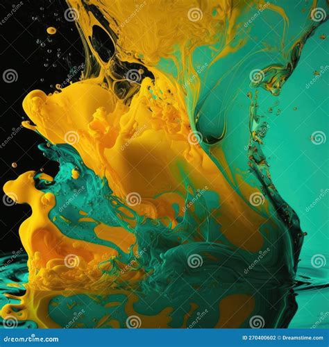Yellow And Aqua Colors Two Colors Mixed Stock Illustration