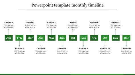 Simple Powerpoint Template Monthly Timeline Presentation