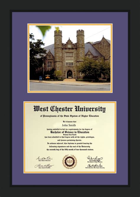 Wcu West Chester University Diploma Frame With Photograph Fits Etsy