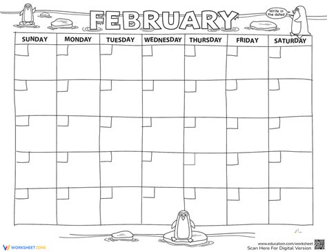 Create A Calendar February Worksheet