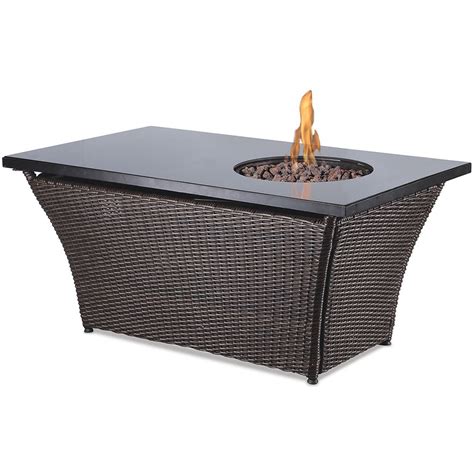 It's not the prettiest but its better. 48-in 50,000 BTU Rectangular Brown Wicker Gas Fire Pit ...