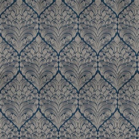 Navy Blue Grey Upholstery Fabric Dark Blue Woven Fabric For Etsy