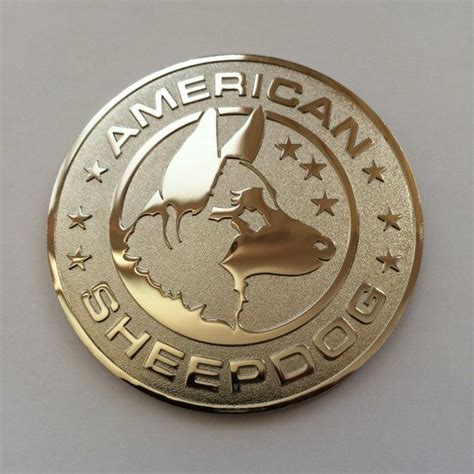 American Sheepdog Logo Metal Emblem Badge Metal Badge Design Badge