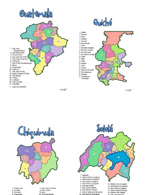 Mapas De Los 22 Departamentos De Guatemala