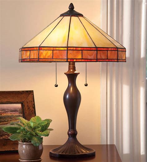 Download our mobile app · earn rewards with club o · founded in 1999 Tiffany-Style Stained Glass Mission Style Table Lamp ...