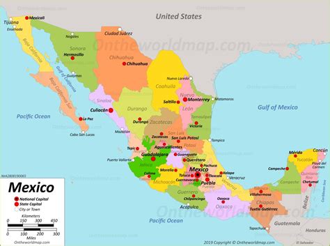 Mexico States Map Labeled Vector Mexico Map By State Labeled Etsy