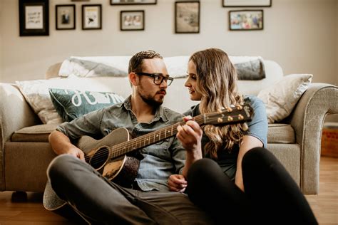 playful and romantic in-home couples session Lethbridge, Alberta | In home photo shoot ...