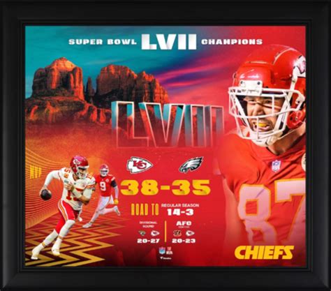 Buy Kansas City Chiefs Framed Sb Lvii Champions Road To The Super Bowl