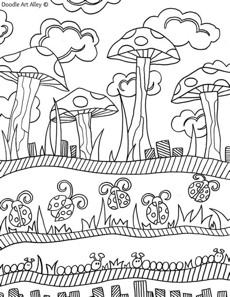 Spring Coloring Pages Doodle Art Alley