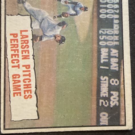 don larsen 1961 topps 402 pitches perfect game ebay