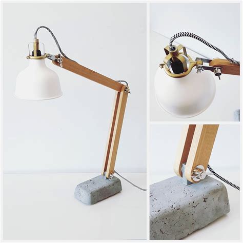 See more ideas about lamp, diy, diy table. Ikea hack DIY wood and concrete desk lamp with Ikea RANARP ...
