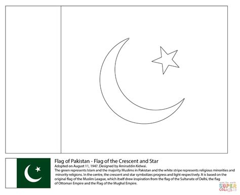 Flag Of Pakistan Super Coloring Flag Coloring Pages Pakistan Flag