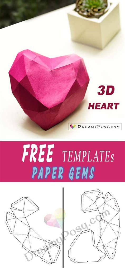 Free Printable 3d Paper Crafts How To Make 3d Paper Gems Collection
