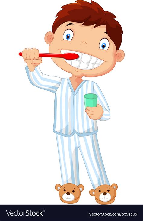 Cartoon Picture Of A Boy Brushing His Teeth Teethwalls