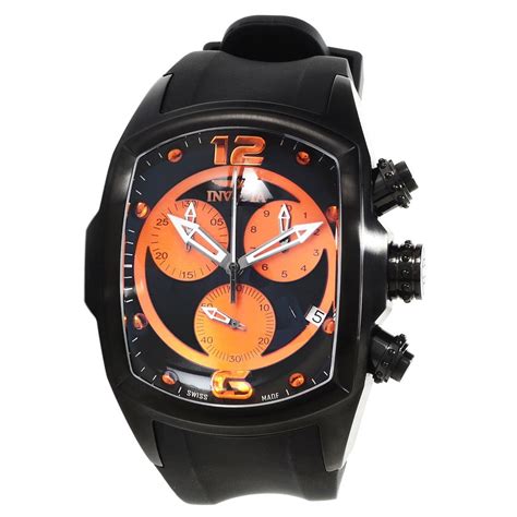 Invicta Mens 14014 Lupah Revolution Orange And Black Dial Chronograph