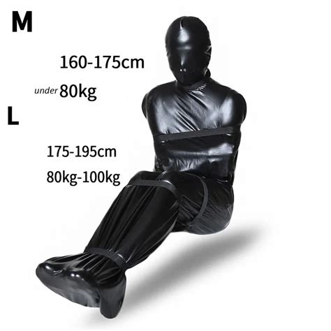 Concealed Restraint Sexy Costume Patent Leather Mermaid Mummy Sleeping