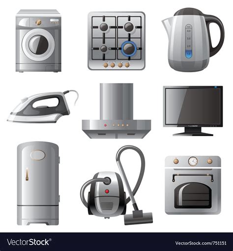 Household Appliances Icons Set Royalty Free Vector Image