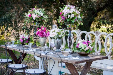 Romantic Vintage Wedding Tablescape Pink Blush Centerpieces