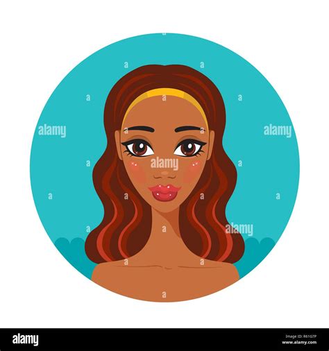 Beautiful Young African American Woman On Sea And Sky Background Vector