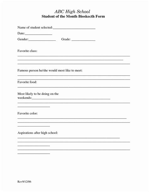 Biography Template For Students Lovely Best S Of