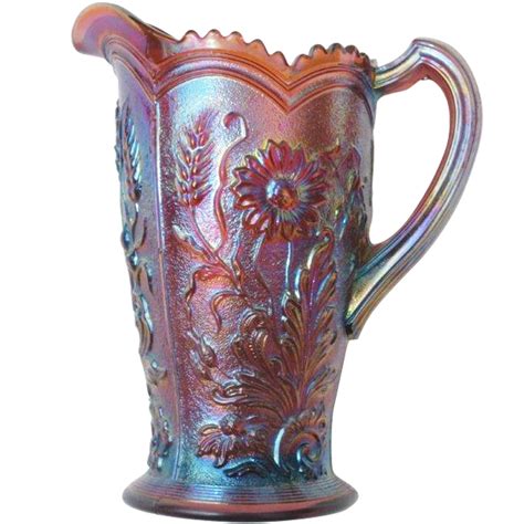 Imperial Fieldflower Lavender Pitcher Carnival Glass Showcase