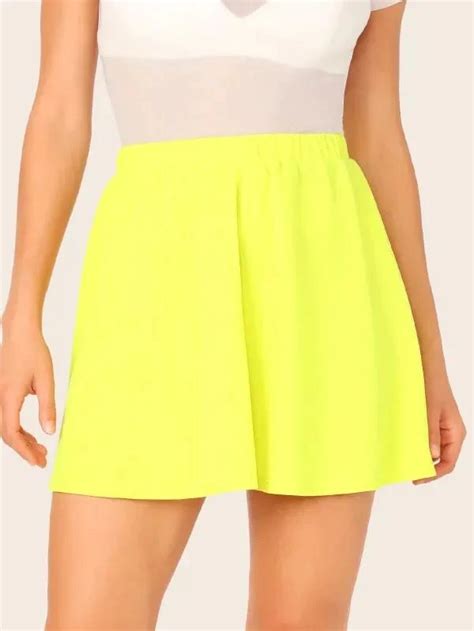 Neon Yellow Skater Skirt In 2021 Yellow Skater Skirt Neon Skirt Skirt Fashion