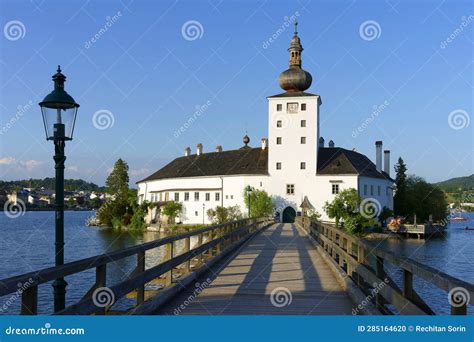 The Castle Of Schloss Ort Gmunden Town Traunsee Lake Austria Stock