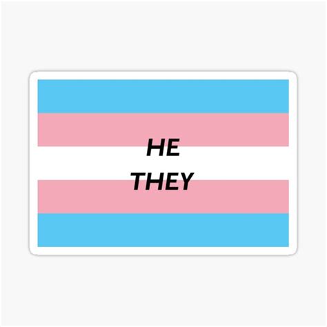 Hethey Pronoun Trans Flag Sticker By Cjdesigns7 Redbubble