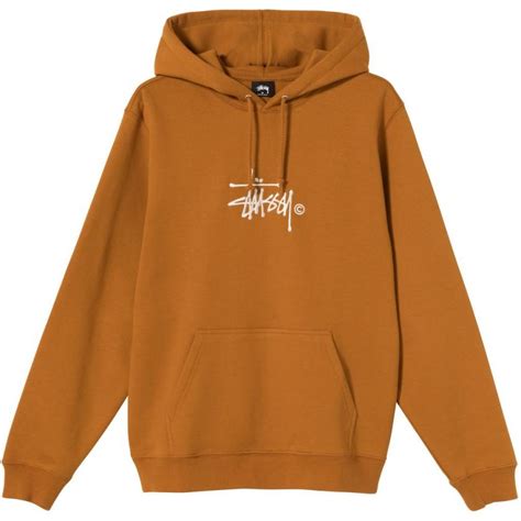 Stussy Copyright Stock Embroidered Hoodie Caramel Mens Hoodies