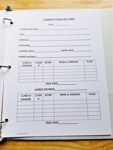 Equine Journal System A4 Size Horse Record Keepinghorse Planner