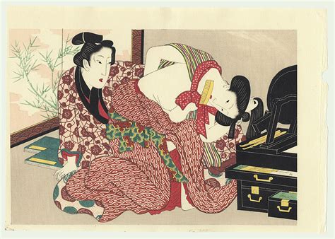 Fuji Arts Japanese Prints Classic Shunga Design Print By Various Artist