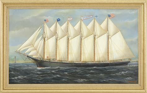 Reginald Eugene Nickerson The Six Masted Ship Wyoming Off A