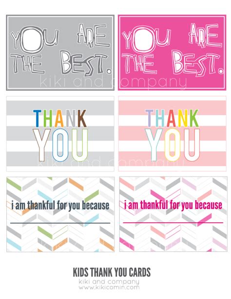 Kids Thank You Notes Free Download Kiki And Company