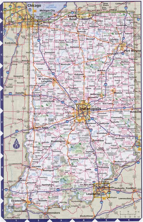 Map Of Indiana State With Highwaysroadscitiescounties Indiana Map Image
