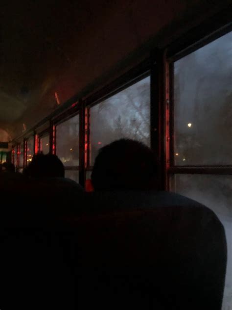 Foggy Dark Morning Bus Ride To School Night Aesthetic Dark
