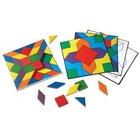 Parquetry Blocks And Cards Set By Learning Resources Ler0289 Primary Ict