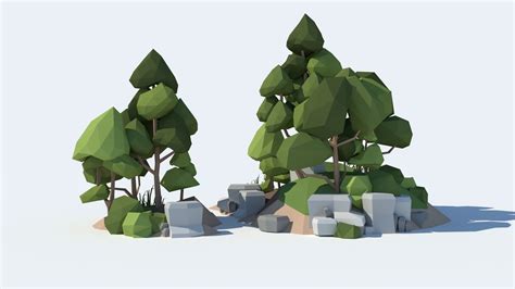 Low Poly Tree Pack Free Vr Ar Low Poly 3d Model Cgtrader