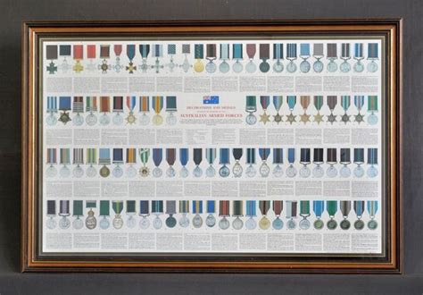 Australian Armed Forces Decorations And Medals Chart Print 59 X