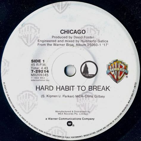 Hard Habit To Break Remember The Feeling By Chicago Single Warner
