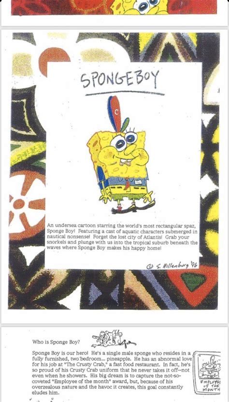 The Art Of Spongebob On Twitter Character Pages From The Spongeboy