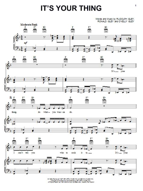 It's your thing was a popular saying at the time and wonderfully ambiguous, so it could have a sexual connotation or simply be about personal in an interview on the isley brothers: It's Your Thing sheet music by The Isley Brothers (Piano ...