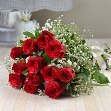 12 Fresh Red Rose Bunch Faridabad Online T Store