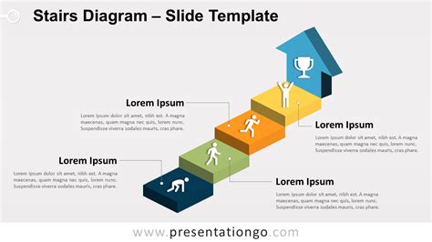 5 Step Colorful Stairs Diagram For Powerpoint Slidemo
