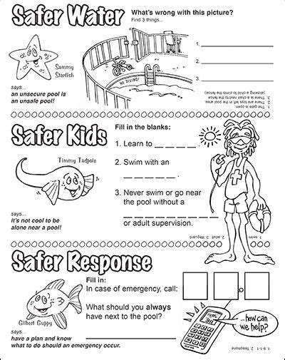 Printable Water Safety Worksheet